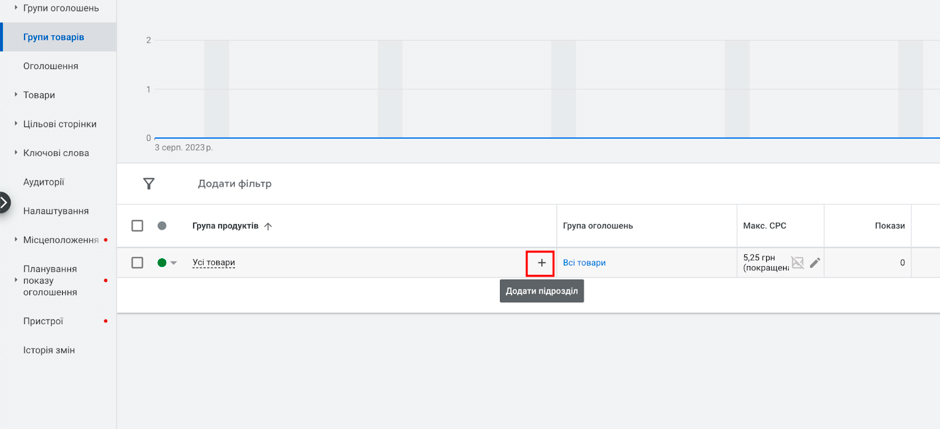 google shopping настройка 1