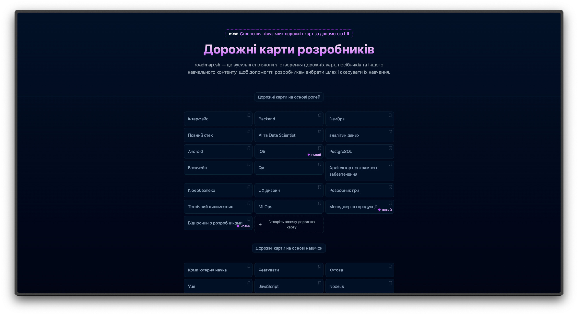 дорожная карта пример