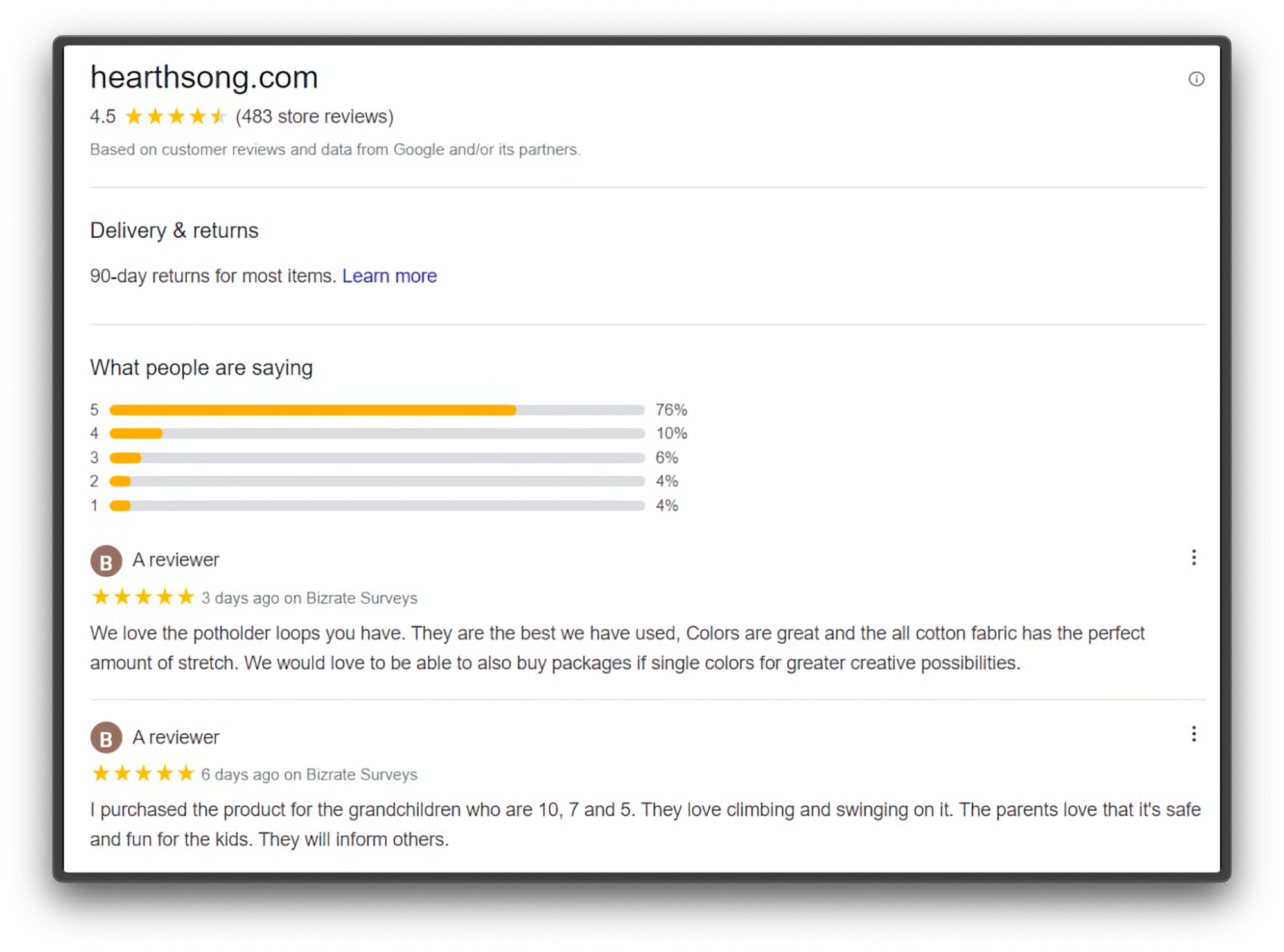 google customer reviews