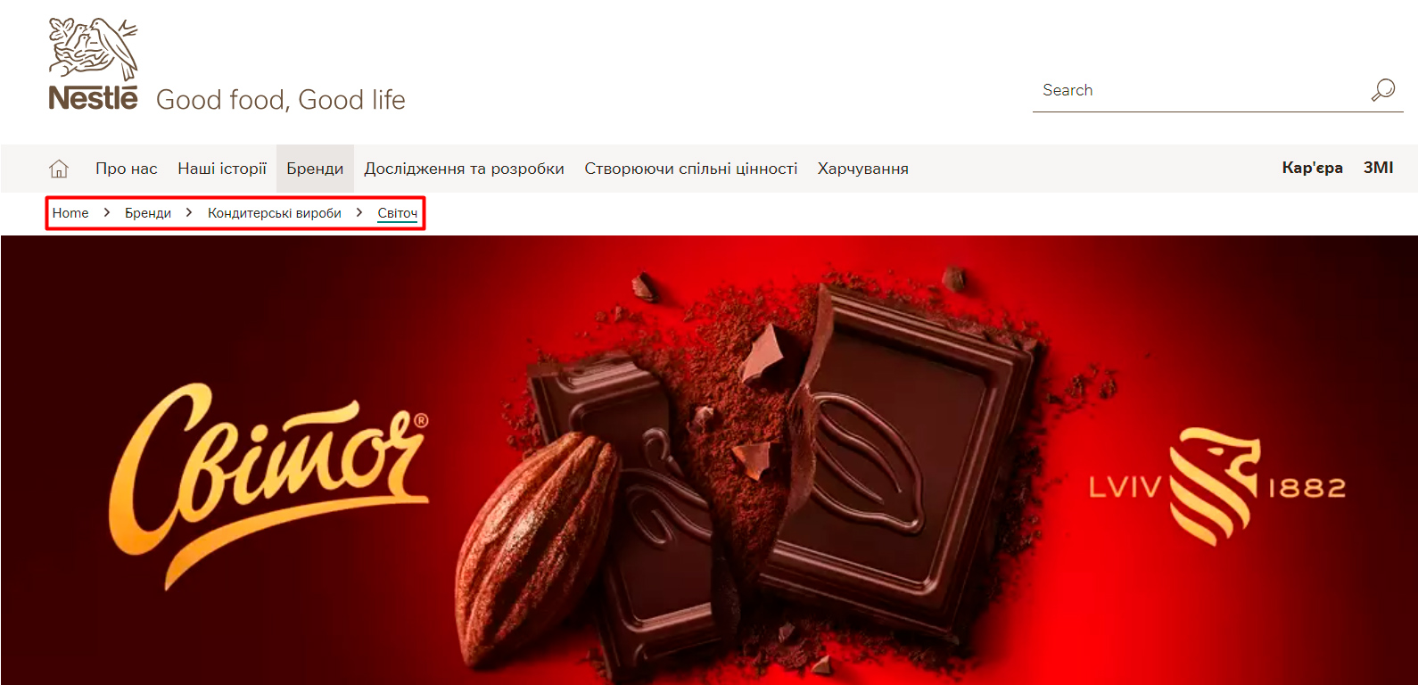 хлібні крихти на сайті