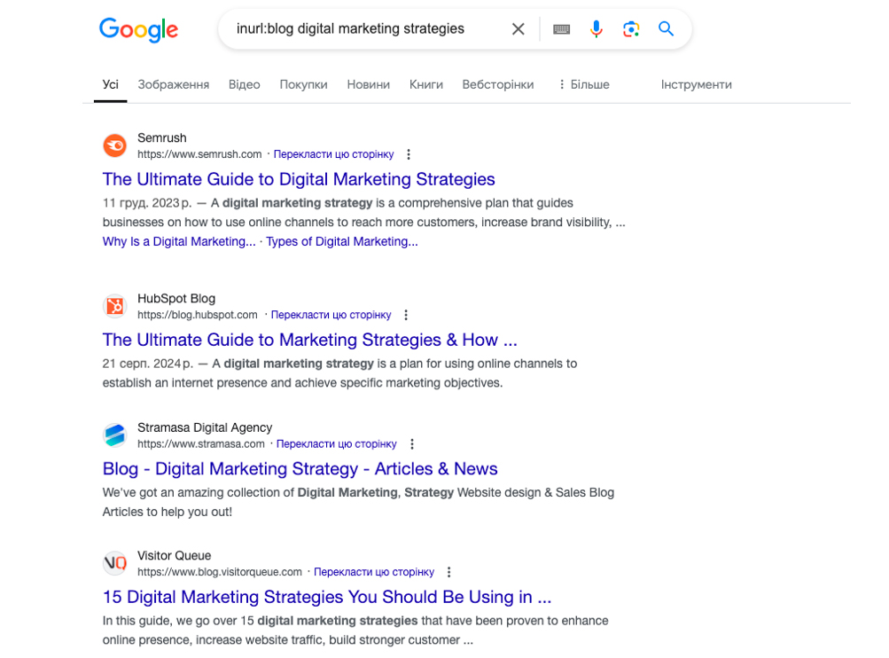 оператори google пошуку