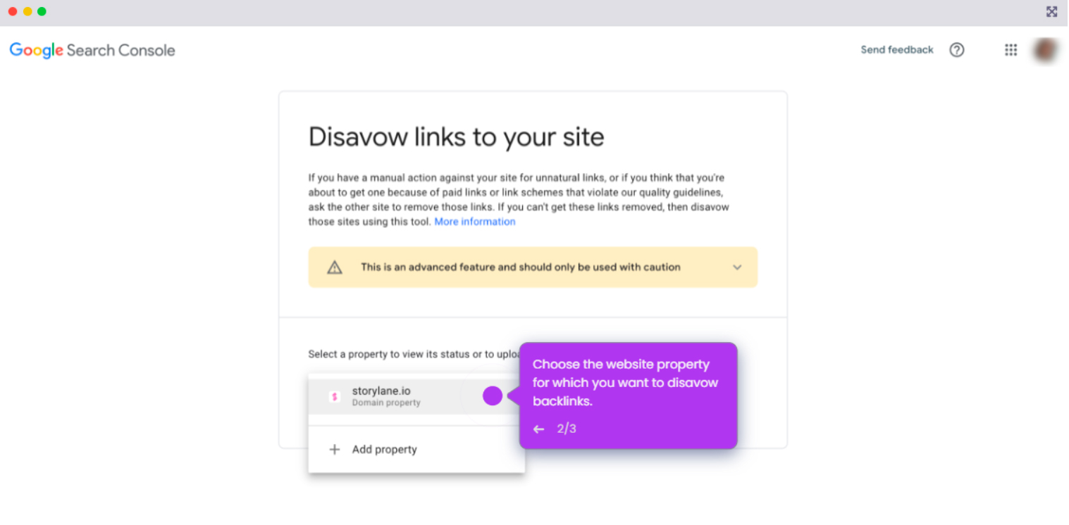 disavow google search console