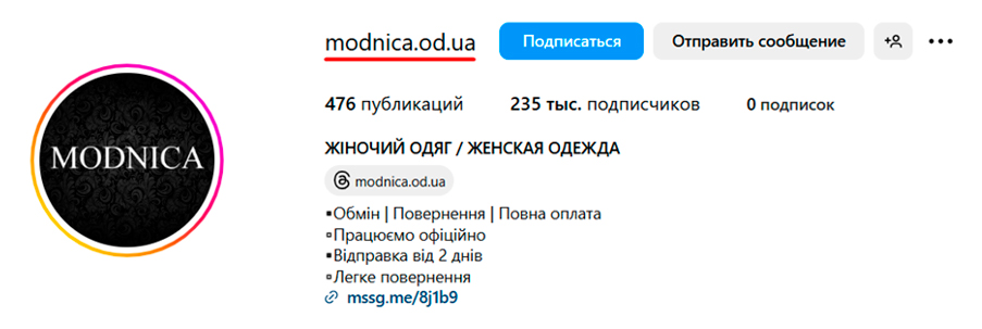 биография в инстаграме
