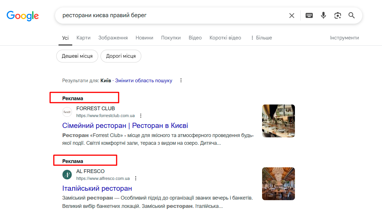 раскрутка сайта ресторана